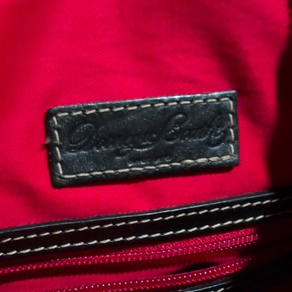 Dooney & Bourke Beige Logo Canvas Tote with Black Leather Trim - Picture 7 of 9